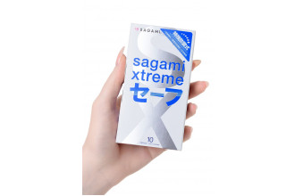 Презервативы Sagami Xtreme Ultrasafe с двойным количеством смазки - 10 шт.