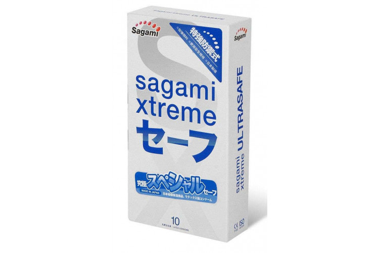Презервативы Sagami Xtreme Ultrasafe с двойным количеством смазки - 10 шт.