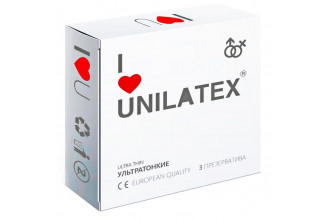 Ультратонкие презервативы Unilatex Ultra Thin - 3 шт.