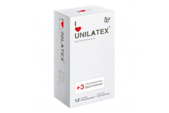 Ультратонкие презервативы Unilatex Ultra Thin - 12 шт. + 3 шт. в подарок