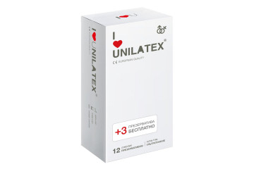 Ультратонкие презервативы Unilatex Ultra Thin - 12 шт. + 3 шт. в подарок