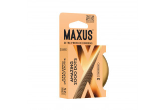 Точечные презервативы MAXUS 2000 Amazing Dots с железным кейсом - 3 шт.
