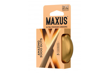 Точечные презервативы MAXUS 2000 Amazing Dots с железным кейсом - 3 шт.