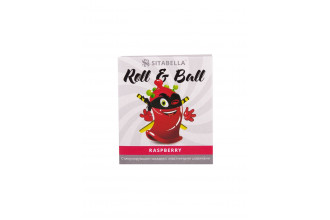Стимулирующий презерватив-насадка Roll & Ball Raspberry