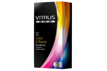 Цветные ароматизированные презервативы VITALIS PREMIUM color & flavor - 12 шт.