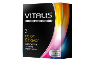 Цветные ароматизированные презервативы VITALIS PREMIUM color & flavor - 3 шт.