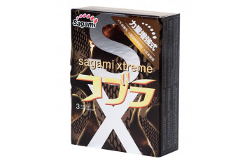 Суженные к основанию презервативы Sagami Xtreme Cobra - 3 шт.