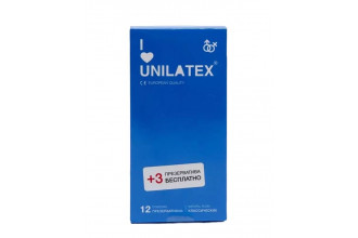 Классические презервативы Unilatex Natural Plain - 12 шт. + 3 шт. в подарок
