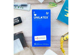 Классические презервативы Unilatex Natural Plain - 12 шт. + 3 шт. в подарок