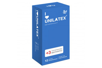 Классические презервативы Unilatex Natural Plain - 12 шт. + 3 шт. в подарок