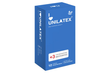 Классические презервативы Unilatex Natural Plain - 12 шт. + 3 шт. в подарок