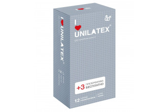 Презервативы с точками Unilatex Dotted - 12 шт. + 3 шт. в подарок