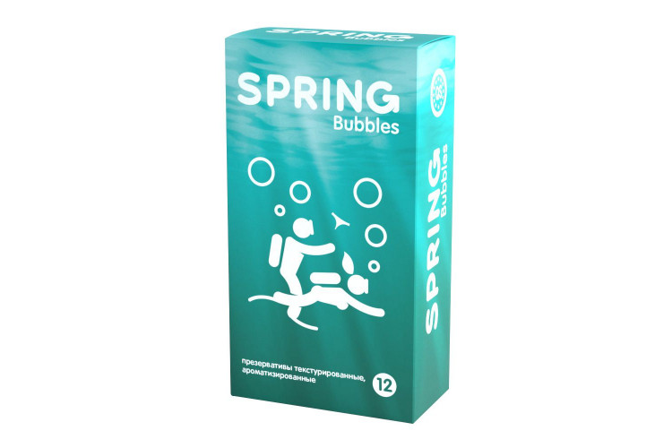 Презервативы SPRING BUBBLES с пупырышками - 12 шт.