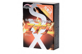 Презервативы Sagami Xtreme Energy с ароматом энергетика - 3 шт.