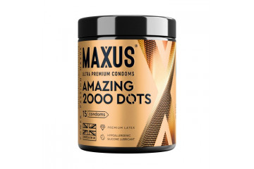 Точечные презервативы MAXUS 2000 Amazing Dots с железным кейсом - 15 шт.