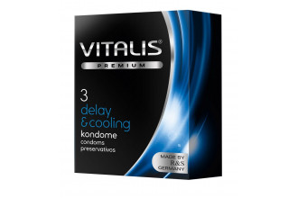 Презервативы VITALIS PREMIUM delay & cooling с охлаждающим эффектом - 3 шт.