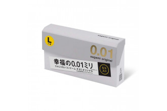 Презервативы Sagami Original 0.01 L-size увеличенного размера - 5 шт.