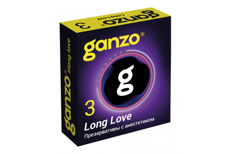 Презервативы с анестетиком для продления удовольствия Ganzo Long Love - 3 шт.