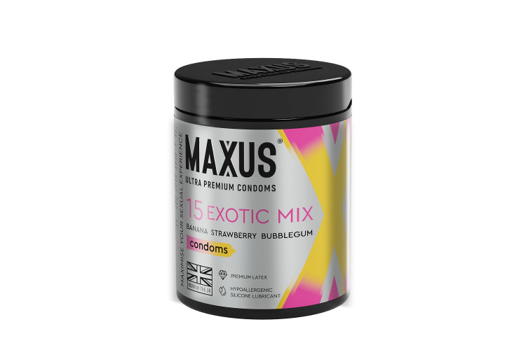 Цветные ароматизированные презервативы MAXUS Exotic Mix - 15 шт.