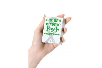 Презервативы Sagami Xtreme Type-E с точками - 3 шт.