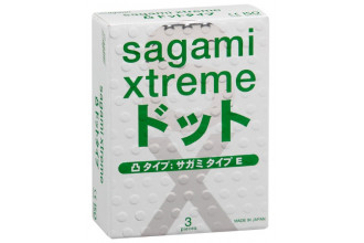 Презервативы Sagami Xtreme Type-E с точками - 3 шт.