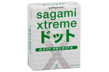 Презервативы Sagami Xtreme Type-E с точками - 3 шт.