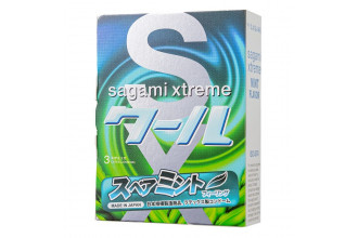 Презервативы Sagami Xtreme Mint с ароматом мяты - 3 шт.