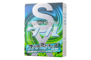 Презервативы Sagami Xtreme Mint с ароматом мяты - 3 шт.