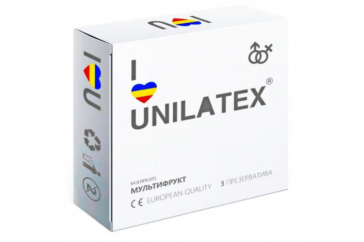 Разноцветные ароматизированные презервативы Unilatex Multifruits - 3 шт.