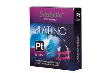 Стимулирующая насадка со спиралью из усиков Platino Шторм