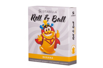 Стимулирующий презерватив-насадка Roll & Ball Banana