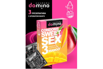 Презервативы для орального секса DOMINO Sweet Sex с ароматом манго - 3 шт.