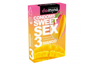 Презервативы для орального секса DOMINO Sweet Sex с ароматом манго - 3 шт.