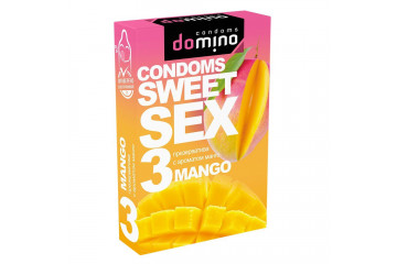 Презервативы для орального секса DOMINO Sweet Sex с ароматом манго - 3 шт.
