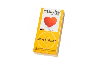 Презервативы с колечками и пупырышками Masculan Ribbed+Dotted - 10 шт.
