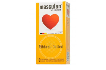 Презервативы с колечками и пупырышками Masculan Ribbed+Dotted - 10 шт.