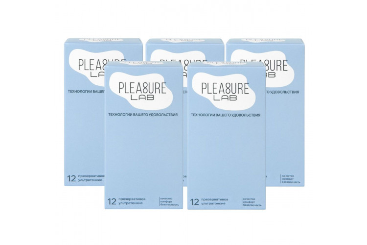 Набор из 5 упаковок ультратонких презервативов Pleasure Lab (по 12 шт.)