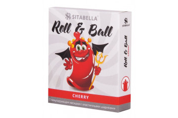 Стимулирующий презерватив-насадка Roll & Ball Cherry