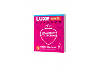 Презервативы с ароматом клубники LUXE Royal Strawberry Collection - 3 шт.
