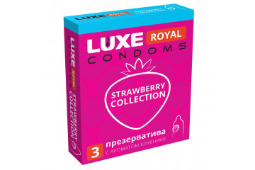 Презервативы с ароматом клубники LUXE Royal Strawberry Collection - 3 шт.