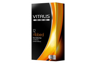 Ребристые презервативы VITALIS PREMIUM ribbed - 12 шт.