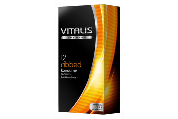 Ребристые презервативы VITALIS PREMIUM ribbed - 12 шт.