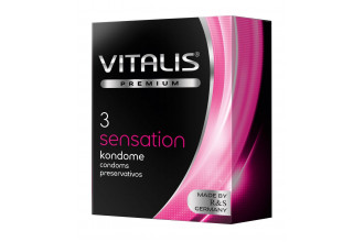 Презервативы с пупырышками и кольцами VITALIS PREMIUM sensation - 3 шт.