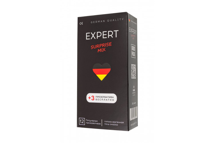 Презервативы EXPERT Surprise Mix - 12 шт.(+3 в подарок)
