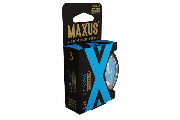 Классические презервативы в пластиковом кейсе MAXUS AIR Classic - 3 шт.