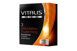 Презервативы VITALIS PREMIUM stimulation & warming с согревающим эффектом - 3 шт.