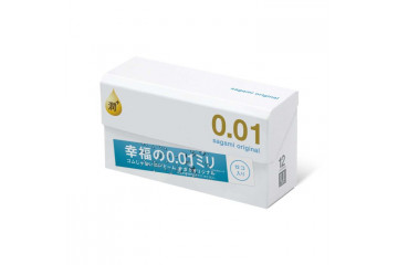 Увлажнённые презервативы Sagami Original 0.01 Extra Lub - 12 шт.