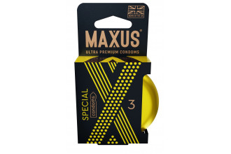 Презервативы с точками и рёбрами в железном кейсе MAXUS Special - 3 шт.