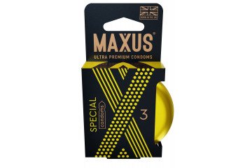 Презервативы с точками и рёбрами в железном кейсе MAXUS Special - 3 шт.