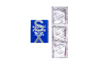 Розовые презервативы Sagami Xtreme Feel Fit 3D - 3 шт.